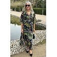 robe longue fluide en mousseline à motif papillons de la jungle