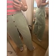 Mujer Pantalones de lino y algodón Perneras anchas Chinos Pantalones de verano Vacaciones Ropa de calle Básico Longitud total Media cintura Plano Bolsillo Cintura elástica Confortable Comodidad