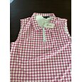 Femmes À carreaux T-shirt de sport T-shirt POLO Chemise de tennis Sans manches Fermeture éclair Haute élasticité Évacuation de l'Humidité Respirant Tennis Le golf Pickleball Col Rabattu Col zippé