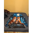 Hombre Zorro Waffle Sudadera Moda Diario Caza Escote Chino Cremallera de un cuarto Exterior Ropa de calle Viaje Camping Azul Piscina Cerrar Otoño Invierno Diseñador S M L XL XXL XXXL
