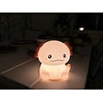 Lámpara de noche de silicona suave con forma de salamandra para guardería, luz nocturna con 7 colores, atenuación, recargable por USB, luz de ambiente, regalo de Navidad y Año Nuevo.