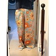 Retro Antiguo Boho Años 70 Pantalones Pantalones de pierna ancha Hippie Disco Alta cintura Floral Estilo de jeans falsos Disfraz Mujer Víspera de Todos los Santos Carnaval Festival de Música Desfile