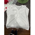 Femmes Chemise Chemisier A Volants Uni Actif Élégant Sans manches Col en V Hauts Réguliers Quotidien Extérieur Fête Noir Blanche Vin Vert foncé Bleu de minuit Été Printemps