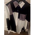 Camisa de mujer de manga larga blusa de botones bloques de color básicos botones de impresión tops regulares cuello de camisa casual negra primavera otoño