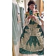 Rococo Victorienne 18ème Siècle Longueur au sol Robe de Bal Grande taille Normal Poète Vintage Robe de bal Déguisement Femmes Royal Halloween Carnaval Mascarade Soirée Bal de promo Fête de mariage