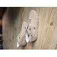 Zapatillas altas informales de piel sintética de color verde para hombre: zapatos ligeros, transpirables, con cordones y cosidos a mano para actividades al aire libre