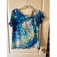Mujer Camiseta Camiseta superior Estampado Graphic Abstracto Moda Clásico Casual Manga Corta Un Hombro Tops regulares Diario Noche Fin de semana Azul Piscina Rosa Morado Verano Primavera