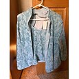 Mujer Tops elegantes Conjunto doble Diamantes Sintéticos Floral Elegante Cuello Barco Invitado a la boda Traje de cóctel Azul claro Verano Primavera Otoño