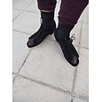 Zapatos de baile negros con detalle de cordones, punta abierta, suela de gamuza suave y diseño con cordones: zapatos cómodos de salón y baile latino para mujeres