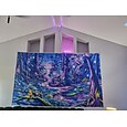 Tapiz de luz negra que brilla en la oscuridad, reactivo a los rayos ultravioleta, para fiestas, neón, país de las maravillas, psicodélico, alucinante, tapiz colgante, arte mural para pared para sala