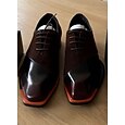 Hombre Oxfords Zapatos de Paseo Cuero Piel de vaca italiana de plena flor Antideslizante Cordones Amarillo-marrón Morrón Oscuro Café