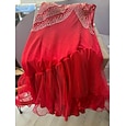 Danse latine Robe Cristaux / Stras Femme Utilisation Sans Manches Spandex