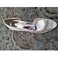 Mujer Zapatos de boda Zapatos brillantes y brillantes Zapatos brillantes Zapatos de novia Pedrería Tacón de gatito Punta abierta Elegante Satén Mocasín Plata Blanco Marfil