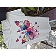 Mujer Camiseta Estampado Graphic Animal Mariposa Vintage Elegante Básico Manga Corta Cuello Barco Escote Redondo Tops regulares Diario Fin de semana Azul Piscina blanco rojo Negro Blanco Amarillo