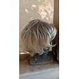 peluca rubia mixta marrón oscuro marrón con reflejos pelucas de corte pixie para mujeres blancas con flequillo peluca sintética ondulada corta pelucas de fiesta de navidad de cabello natural real