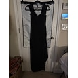 Mujer vestido largo vestido largo Vestido de Fiesta Corte Bodycon Elegante Discoteca Fiesta Cumpleaños Volante Hombro frío Ajuste regular Plano Sin Mangas Correas Negro
