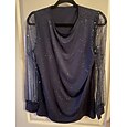 Femmes Strass Scintillant Soirée Paillettes Patchwork Maille Uni Mode Moderne Occasionnel manche longue Col ras du cou Hauts Réguliers Quotidien Week-end Bleu Noir Vin Automne Hiver