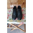 Zapatos de baile de salón de cuero negro para hombre: zapatos de baile latino con cordones y suela de gamuza para profesionales y principiantes
