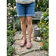 Sandales compensées roses pour femme avec soutien de la voûte plantaire – sandales confortables et légères à brides croisées, chaussures d'été rembourrées et ajustables pour la marche, confort tout au