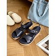 Sandales compensées roses pour femme avec soutien de la voûte plantaire – sandales confortables et légères à brides croisées, chaussures d'été rembourrées et ajustables pour la marche, confort tout au