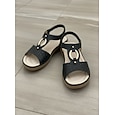Sandales confortables bleues pour femmes avec soutien de la voûte plantaire – chaussures de marche respirantes et perforées avec bride élastique à l'arrière &Sandales d'été légères à semelle souple et