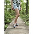 Sandales confortables bleues pour femmes avec soutien de la voûte plantaire – chaussures de marche respirantes et perforées avec bride élastique à l'arrière &Sandales d'été légères à semelle souple et