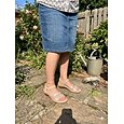 Sandales à talons aiguilles en strass pour femmes, bride ajustable, bout ouvert et talon compensé, chaussures d'été décontractées et confortables pour les voyages et le shopping. &sorties au jardin