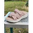 Sandales à enfiler roses pour femme, à bride ajustable et style sportif – légères et confortables grâce à leur coussinet, ces chaussures respirantes à bout ouvert sont idéales pour les voyages, les