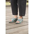 Sandalias azules cómodas con soporte para el arco del pie para mujer: zapatos transpirables con tiras cruzadas para caminar, sandalias de verano ligeras y suaves con amortiguación para viajar y