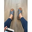 Sandalias azules cómodas con soporte para el arco del pie para mujer: zapatos transpirables con tiras cruzadas para caminar, sandalias de verano ligeras y suaves con amortiguación para viajar y