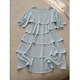Mujer Mini vestido Vestido de raso Vestido Invitada Boda Vestido Escalonado Moda Moderno Exterior Festivos Noche Ajuste regular Plano Media Manga Cuello Barco Azul Piscina Negro Rosa Primavera Otoño