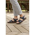 Sandales de marche bleues pour femmes avec soutien de la voûte plantaire – sandales confortables à bride cheville ajustable, chaussures décontractées légères et rembourrées pour les voyages et les