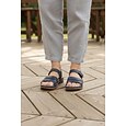 Sandales de marche bleues pour femmes avec soutien de la voûte plantaire – sandales confortables à bride cheville ajustable, chaussures décontractées légères et rembourrées pour les voyages et les