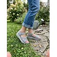 Sandales grises confortables pour femmes avec soutien de la voûte plantaire – sandales de marche légères et rembourrées avec bride à la cheville, chaussures décontractées et souples pour les voyages,