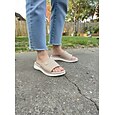 Sandales compensées à plateforme pour femmes avec soutien de la voûte plantaire en amande – pantoufles confortables et rembourrées, chaussures d'été décontractées et légères à semelle souple, idéales