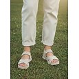 Sandalias cómodas de mujer con soporte para el arco del pie y diseño de punto transpirable con suela acolchada. &Correa ajustable de velcro para exteriores, viajes y playa. & caminando