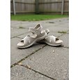 Sandalias cómodas de mujer con soporte para el arco del pie y diseño de punto transpirable con suela acolchada. &Correa ajustable de velcro para exteriores, viajes y playa. & caminando