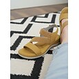 Sandalias amarillas de mujer con soporte para el arco del pie y tira elástica: zapatos cómodos y acolchados para caminar, sandalias casuales de verano ligeras con suela suave para viajar, caminar y