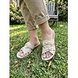 Sandalias planas de mujer con soporte para el arco del pie y forma de almendra: cómodas pantuflas acolchadas sin cordones, zapatos casuales de verano con suela suave para caminar, viajar y estar en