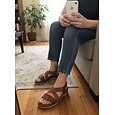 Sandales confortables pour femmes avec soutien de la voûte plantaire – chaussures de marche rembourrées à bride élastique, sandales légères et flexibles pour le shopping et les voyages &utilisation