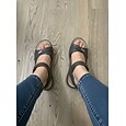 Femmes Occasionnel Quotidien Vêtement de tous les jours Métal Compensé Bout ouvert Occasionnel Confort Faux Cuir Scotch Magique Amande Noir Vert clair
