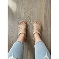 Sandalias rosas de mujer con pedrería y soporte para el arco del pie: sandalias minimalistas y cómodas con correa ajustable, calzado ligero y acolchado para jardín y para caminar. &uso diario
