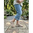 Sandalias de punto con soporte para el arco del pie y forma de almendra para mujer: zapatos cómodos, transpirables y elásticos sin cordones con suela acolchada, sandalias de verano ligeras con
