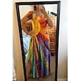 Mujer Vestido Midi Vestido de una línea Casual Diario Ajuste regular Floral Abstracto Manga Corta Escote en Pico Negro Blanco Marrón claro Naranja Verano Primavera
