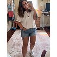 Mujer Blusa Graphic A Rayas Vintage Elegante Básico Manga Corta Escote en Pico Tops regulares Casual Diario Azul Piscina Blanco Rosa Naranja Verde Trébol Verano Primavera