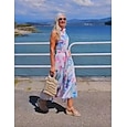 etherische maxi-jurk met zwermende kwallen en linnenlook