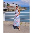 etherische maxi-jurk met zwermende kwallen en linnenlook