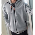 herenhoodie van geborsteld fleece, tactische hoodie, lichtgrijs