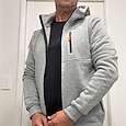 herenhoodie van geborsteld fleece, tactische hoodie, lichtgrijs