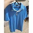 Voor heren Ribgebreide top Met Textuur Casual Feestdagen Revers Korte mouw Basic Modern Effen Knop Ademend Lente zomer blauw Marineblauw Ribgebreide top